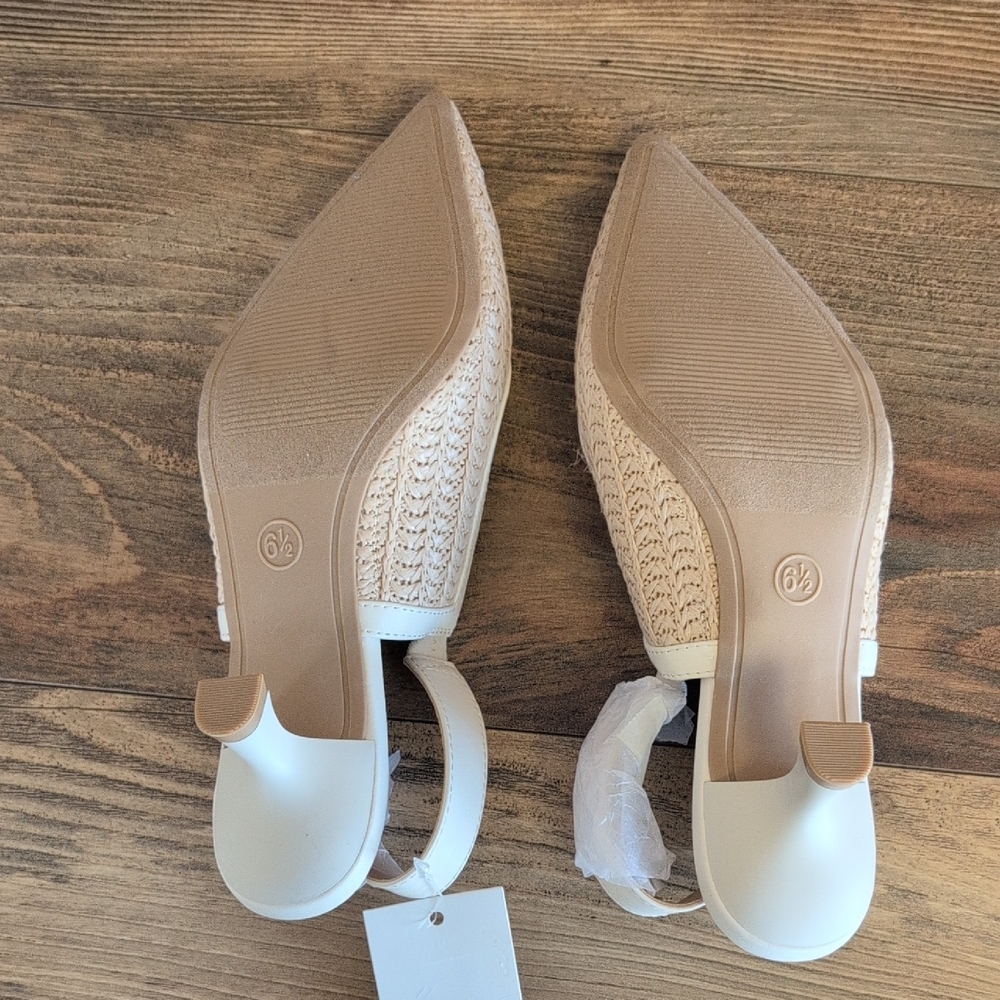 A New Day Raffia Milan Slingback Heels 6.5 M179 - Picture 7 of 7